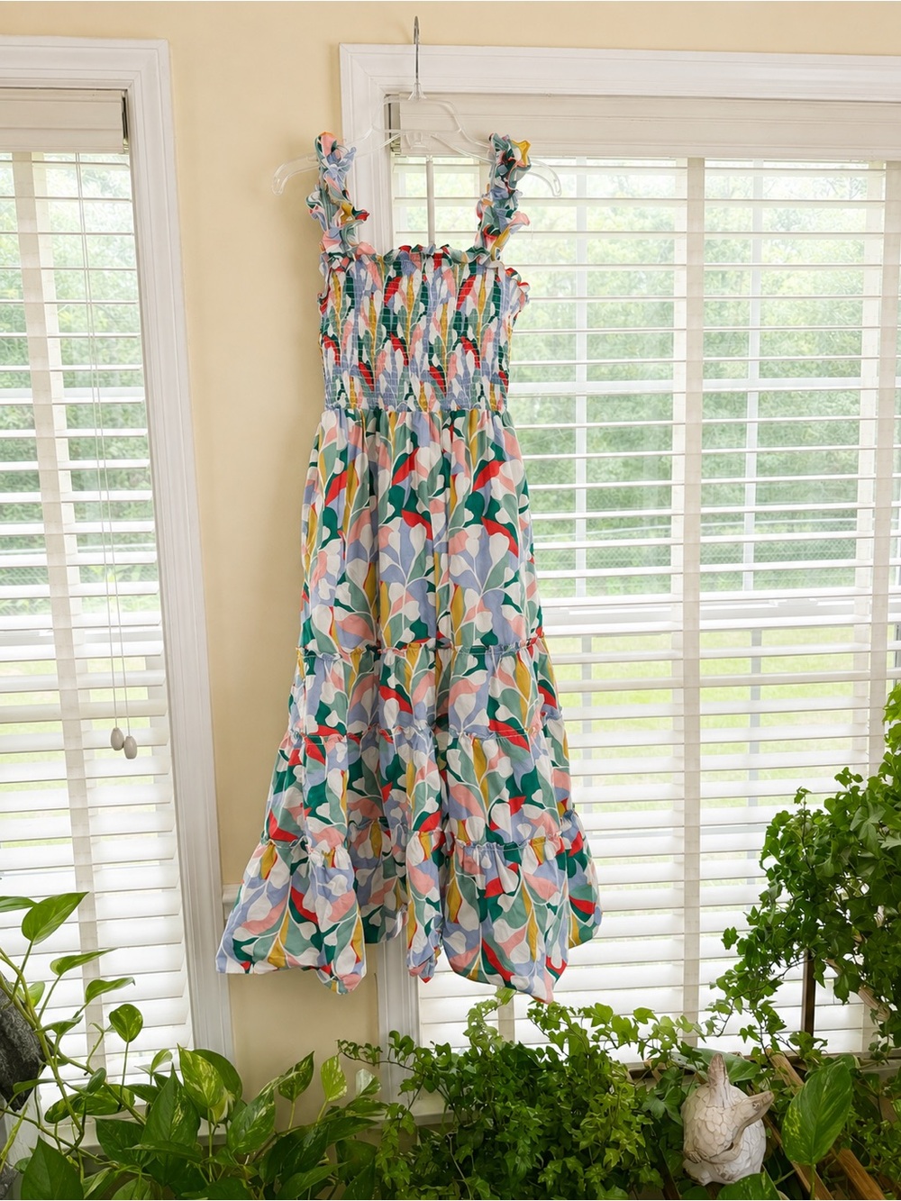 Aura Multicolor Ruffle-Strap Smocked Sundress